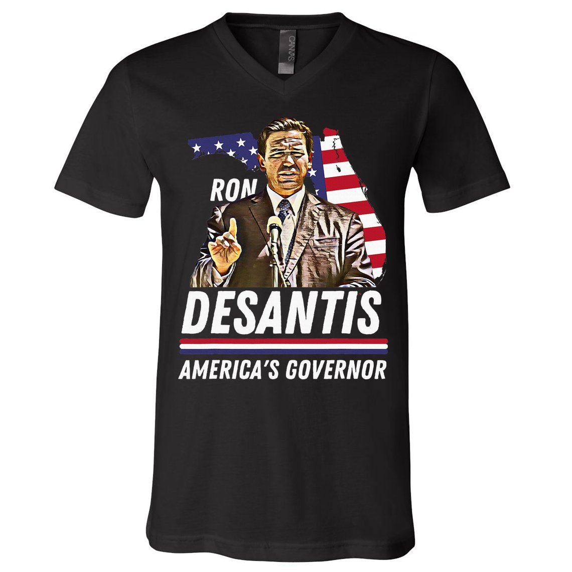 Ron Desantis AmericaS Governor Florida Us Flag V-Neck T-Shirt