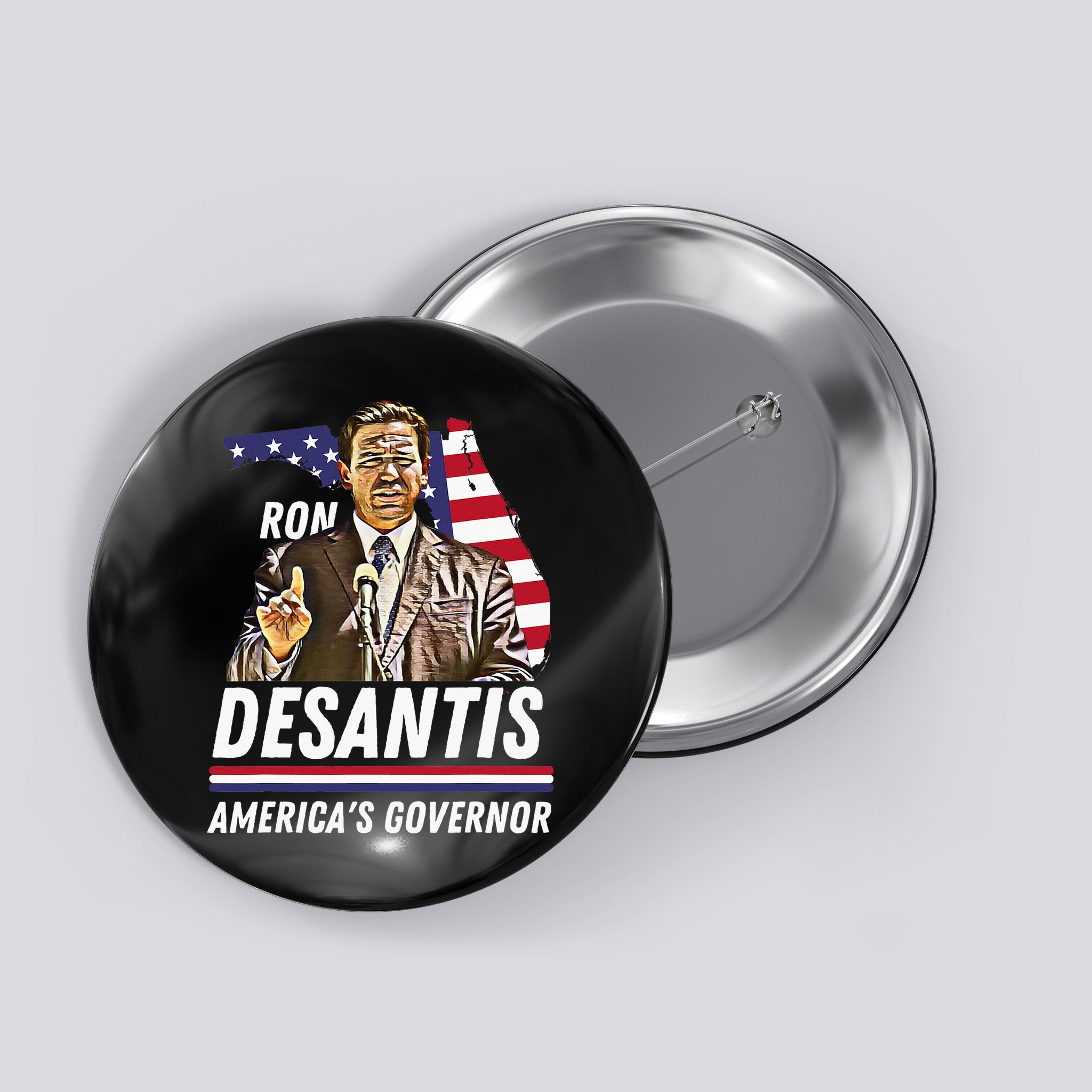 Ron Desantis AmericaS Governor Florida Us Flag Button