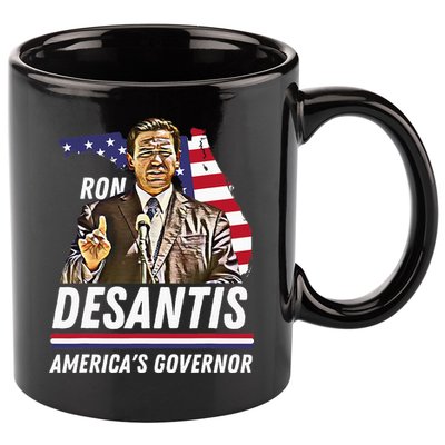 Ron Desantis AmericaS Governor Florida Us Flag 11oz C Handle Ceramic Mug