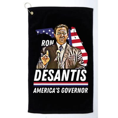 Ron Desantis AmericaS Governor Florida Us Flag Golf Towel