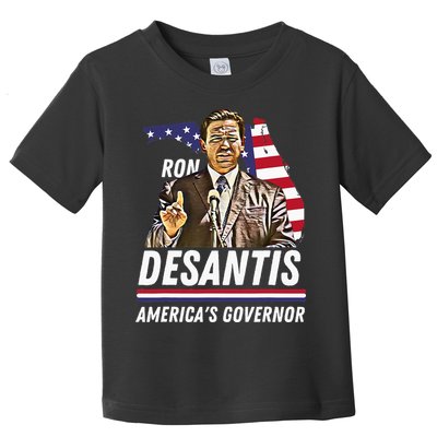 Ron Desantis AmericaS Governor Florida Us Flag Toddler T-Shirt