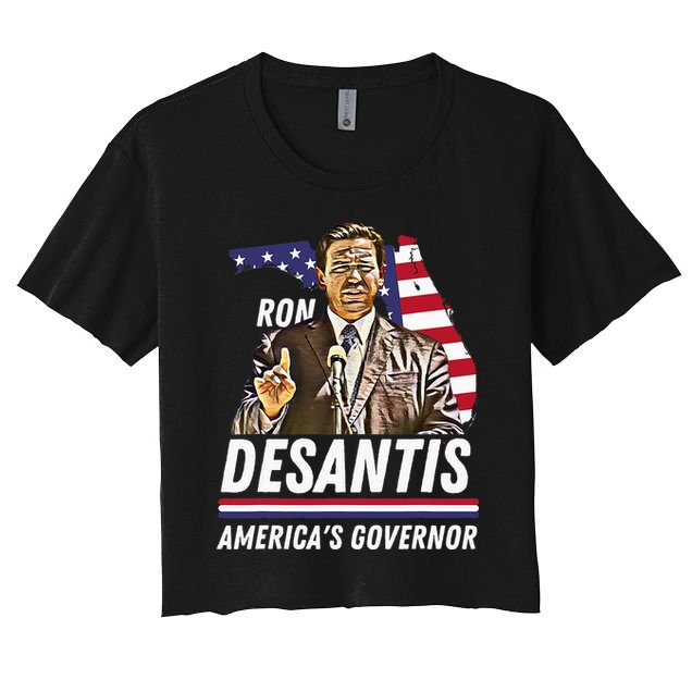 Ron Desantis AmericaS Governor Florida Us Flag Crop Top