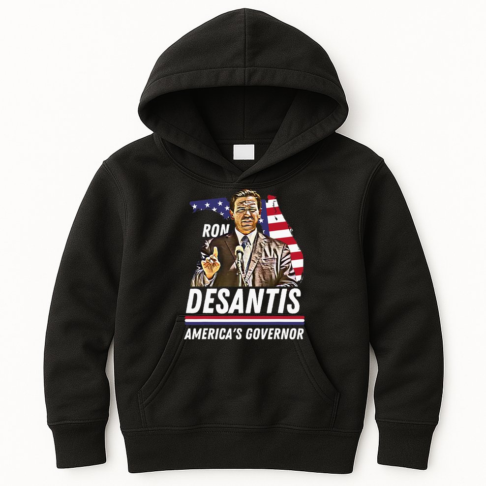 Ron Desantis AmericaS Governor Florida Us Flag Kids Hoodie