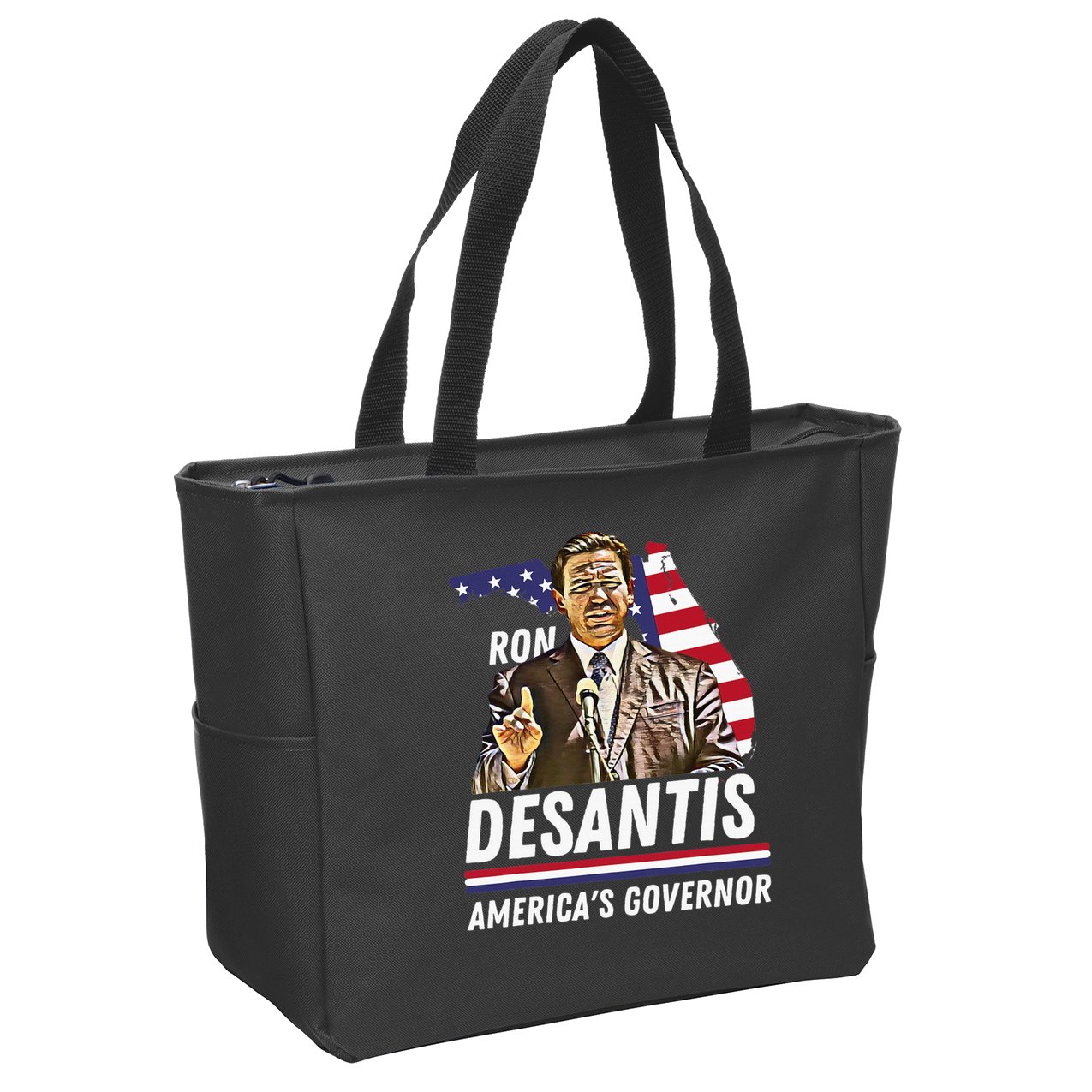 Ron Desantis AmericaS Governor Florida Us Flag Zip Tote Bag