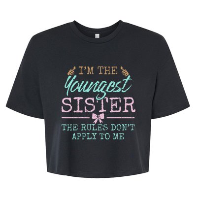 Rules Don't Apply to Me Youngest Adult 3 Sisters Matching Bella+Canvas Jersey Crop Tee