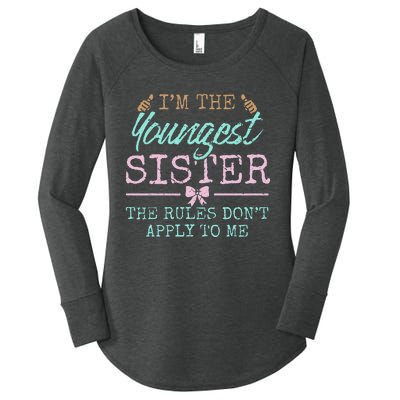 Rules Don't Apply to Me Youngest Adult 3 Sisters Matching Women's Perfect Tri Tunic Long Sleeve Shirt