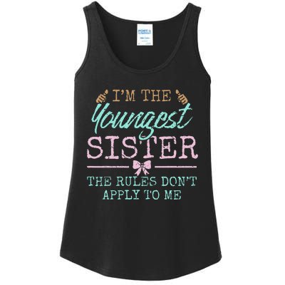 Rules Don't Apply to Me Youngest Adult 3 Sisters Matching Ladies Essential Tank