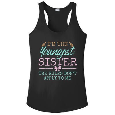 Rules Don't Apply to Me Youngest Adult 3 Sisters Matching Ladies PosiCharge Competitor Racerback Tank