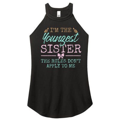 Rules Don't Apply to Me Youngest Adult 3 Sisters Matching Women’s Perfect Tri Rocker Tank