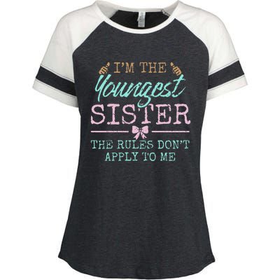 Rules Don't Apply to Me Youngest Adult 3 Sisters Matching Enza Ladies Jersey Colorblock Tee