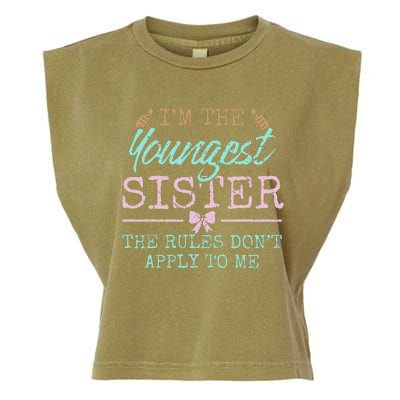 Rules Don't Apply to Me Youngest Adult 3 Sisters Matching Garment-Dyed Women's Muscle Tee