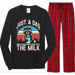 Raccoon Dad Always Came Back With The Milk Long Sleeve Pajama Set