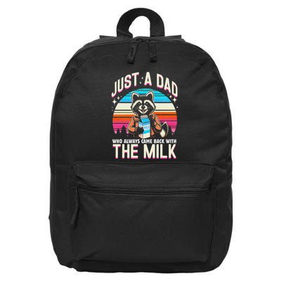 Raccoon Dad Always Came Back With The Milk 16 in Basic Backpack