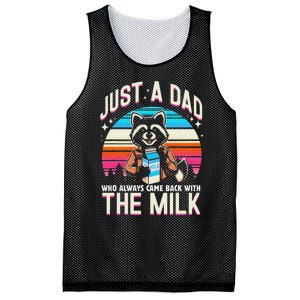 Raccoon Dad Always Came Back With The Milk Mesh Reversible Basketball Jersey Tank