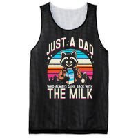 Raccoon Dad Always Came Back With The Milk Mesh Reversible Basketball Jersey Tank