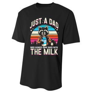 Raccoon Dad Always Came Back With The Milk Performance Sprint T-Shirt