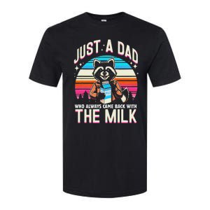 Raccoon Dad Always Came Back With The Milk Softstyle CVC T-Shirt