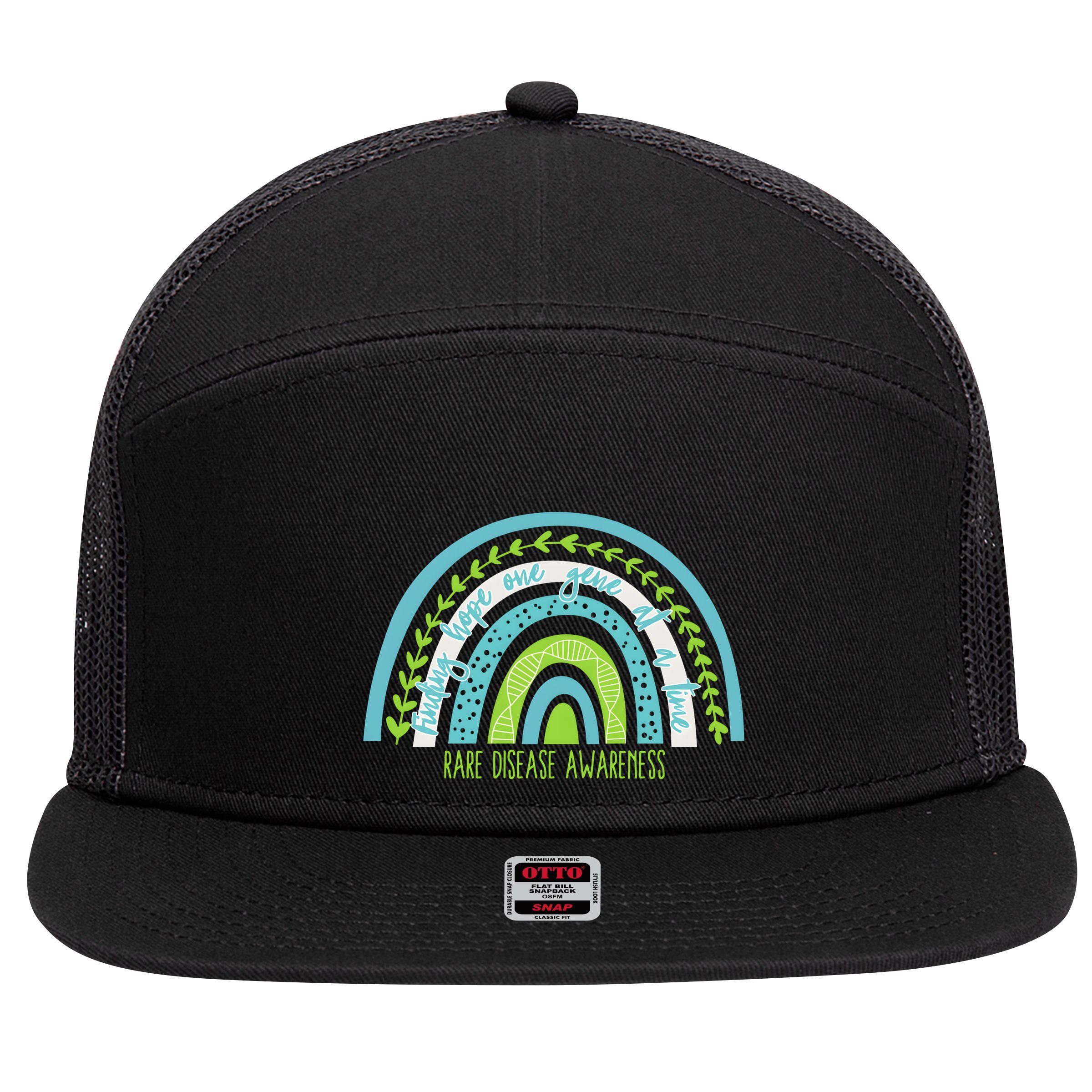 Rare Disease Awareness Finding Hope One Gene At A Time 7 Panel Mesh Trucker Snapback Hat