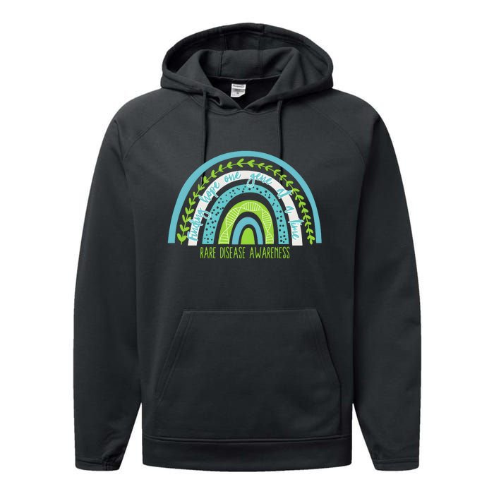 Rare Disease Awareness Finding Hope One Gene At A Time Performance Fleece Hoodie