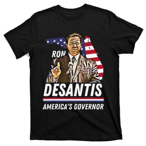 Ron Desantis AmericaS Governor Florida Us Flag T-Shirt