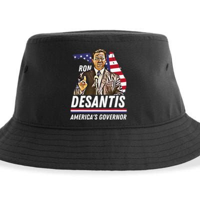 Ron Desantis AmericaS Governor Florida Us Flag Sustainable Bucket Hat