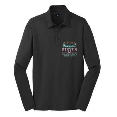 Rules Don't Apply To Me Youngest Adult 3 Sisters Matching Gift Silk Touch Performance Long Sleeve Polo