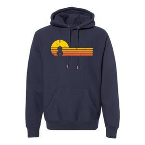 Retro Double Bass Jazz Instruments Music Premium Hoodie