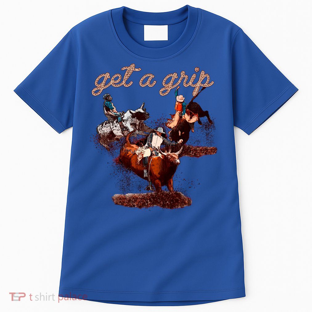 Rodeo Dad Bull Rider Get A Grip Western Country Cowboy Gift Tall T-Shirt