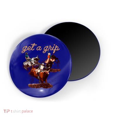 Rodeo Dad Bull Rider Get A Grip Western Country Cowboy Gift Magnet