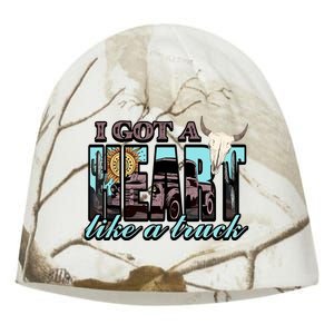 Retro Desert Bull Skull I Got A Heart Like A Truck Western Kati - Camo Knit Beanie