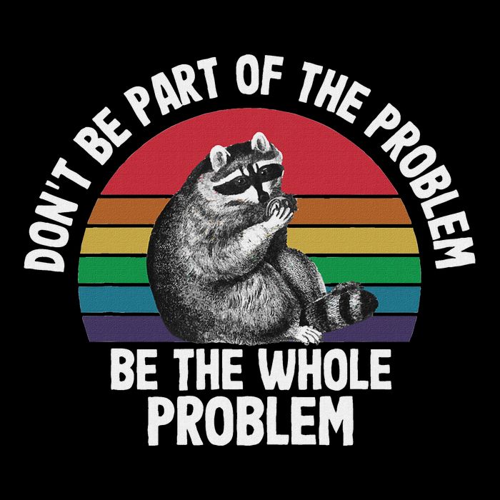 Racoon DonT Be Part Of The Problem Be The Whole Problem Premium T-Shirt