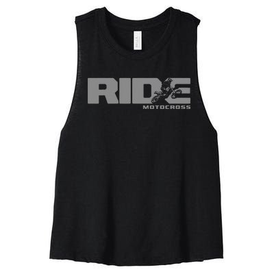 Ride Dirt Bike Motocross Apparel Motocross Dirt Bike Women's Racerback Cropped Tank