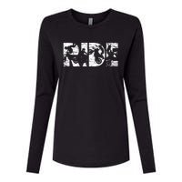 Ride Dirt Bike Rider Motocross Enduro Dirt Biking Womens Cotton Relaxed Long Sleeve T-Shirt