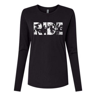 Ride Dirt Bike Rider Motocross Enduro Dirt Biking Womens Cotton Relaxed Long Sleeve T-Shirt