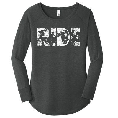 Ride Dirt Bike Rider Motocross Enduro Dirt Biking Women's Perfect Tri Tunic Long Sleeve Shirt