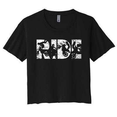 Ride Dirt Bike Rider Motocross Enduro Dirt Biking Women's Crop Top Tee