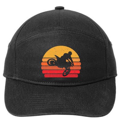 Retro Dirt Bike Rider Vintage Mx Motocross Supercross 7-Panel Snapback Hat