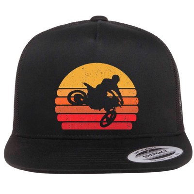 Retro Dirt Bike Rider Vintage Mx Motocross Supercross Flatbill Hat