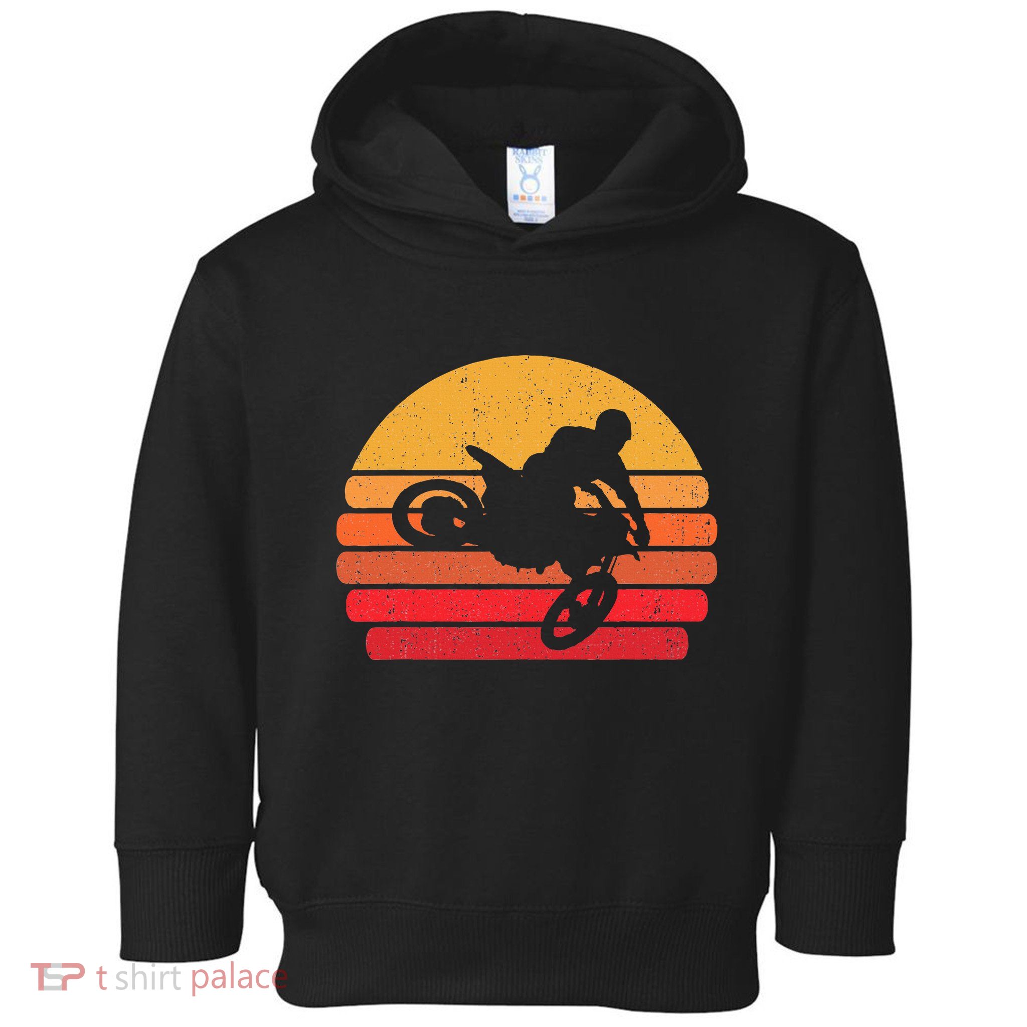 Retro Dirt Bike Rider Vintage Mx Motocross Supercross Toddler Hoodie