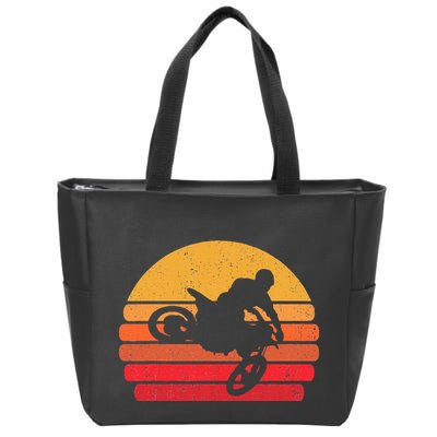 Retro Dirt Bike Rider Vintage Mx Motocross Supercross Zip Tote Bag