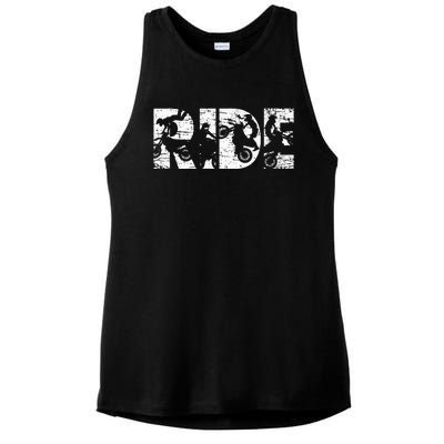 Ride Dirt Bike Rider Motocross Enduro Dirt Biking Ladies PosiCharge Tri-Blend Wicking Tank