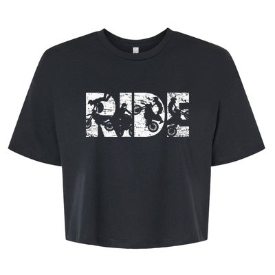 Ride Dirt Bike Rider Motocross Enduro Dirt Biking Bella+Canvas Jersey Crop Tee