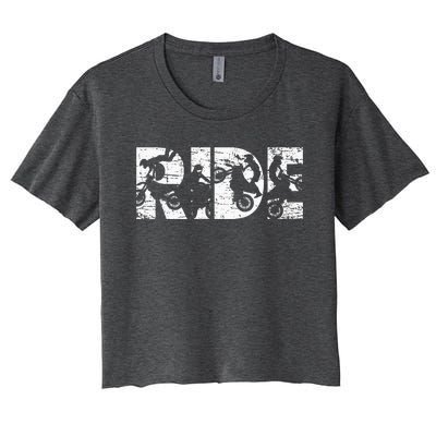 Ride Dirt Bike Rider Motocross Enduro Dirt Biking Women's Crop Top Tee