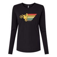 Retro Dirt Bike Rider Vintage MX Motocross Supercross Womens Cotton Relaxed Long Sleeve T-Shirt