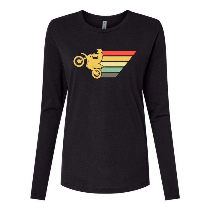 Retro Dirt Bike Rider Vintage MX Motocross Supercross Womens Cotton Relaxed Long Sleeve T-Shirt