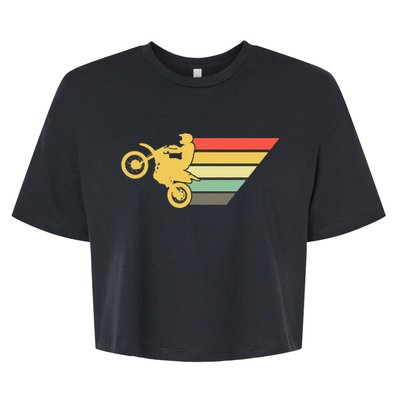 Retro Dirt Bike Rider Vintage MX Motocross Supercross Bella+Canvas Jersey Crop Tee