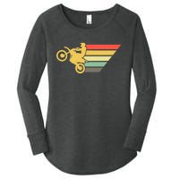 Retro Dirt Bike Rider Vintage MX Motocross Supercross Women's Perfect Tri Tunic Long Sleeve Shirt