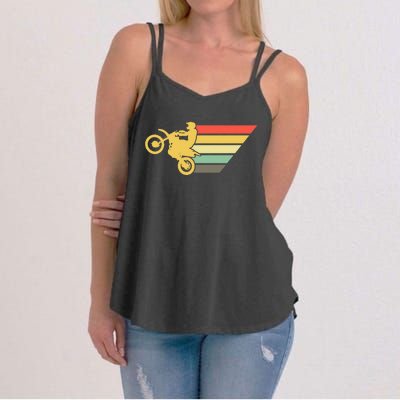 Retro Dirt Bike Rider Vintage MX Motocross Supercross Women's Strappy Tank