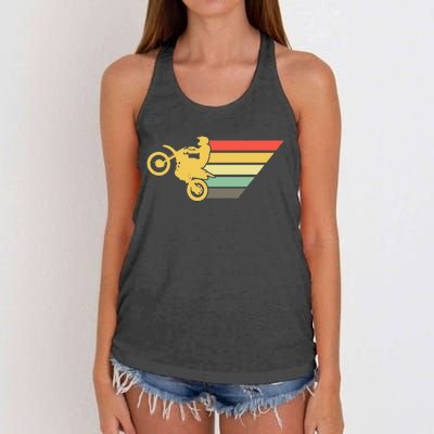 Retro Dirt Bike Rider Vintage MX Motocross Supercross Women's Knotted Racerback Tank