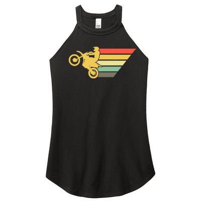 Retro Dirt Bike Rider Vintage MX Motocross Supercross Women's Perfect Tri Rocker Tank